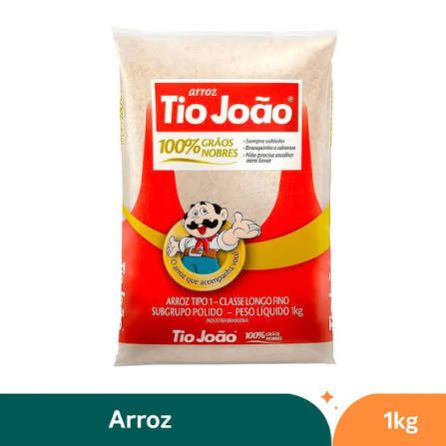 Arroz branco tipo 1 Tio João 1kg